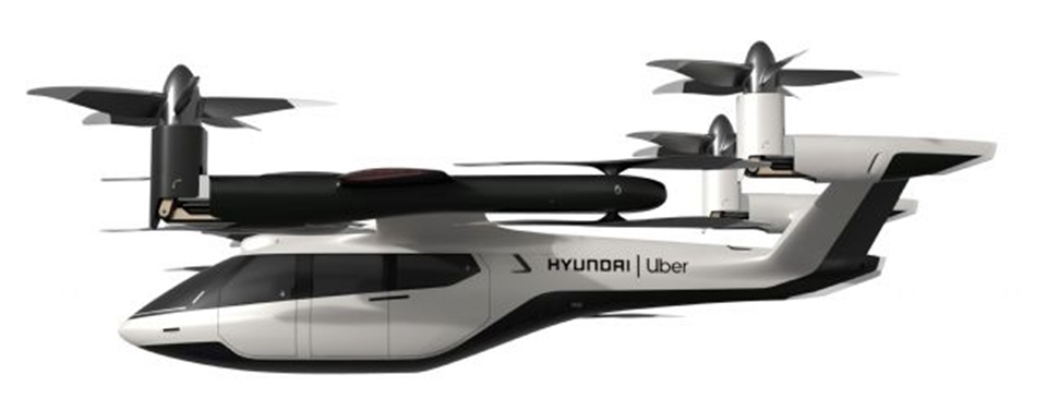 현대차는 CES 2020에서 우버와 협력하여 실물 크기의 UAM 콘셉트인 SA-1을 공개했다(제공: 현대차)