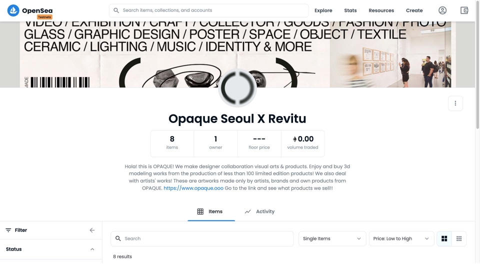 오픈씨 컬렉션 ‘Opaque Seoul X Revitu’(사진=블록오디세이)